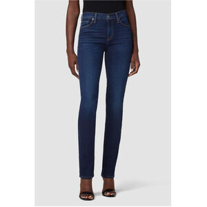HUDSON JEANS NWT Nico Mid-Rise Straight Dark Wash Denim Jean in Requiem / 00